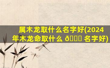 属木龙取什么名字好(2024年木龙命取什么 🐝 名字好)